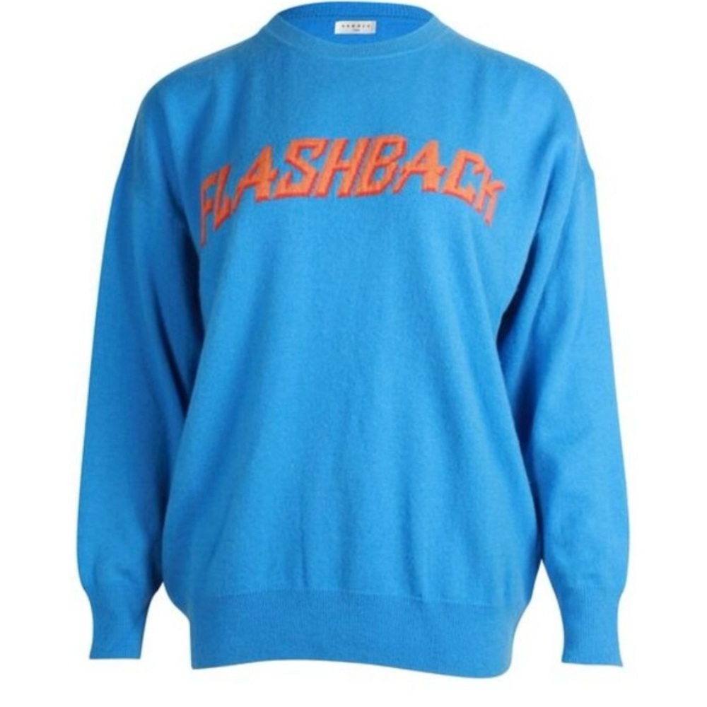 Sandro Blue Cashmere Flashback Sweater